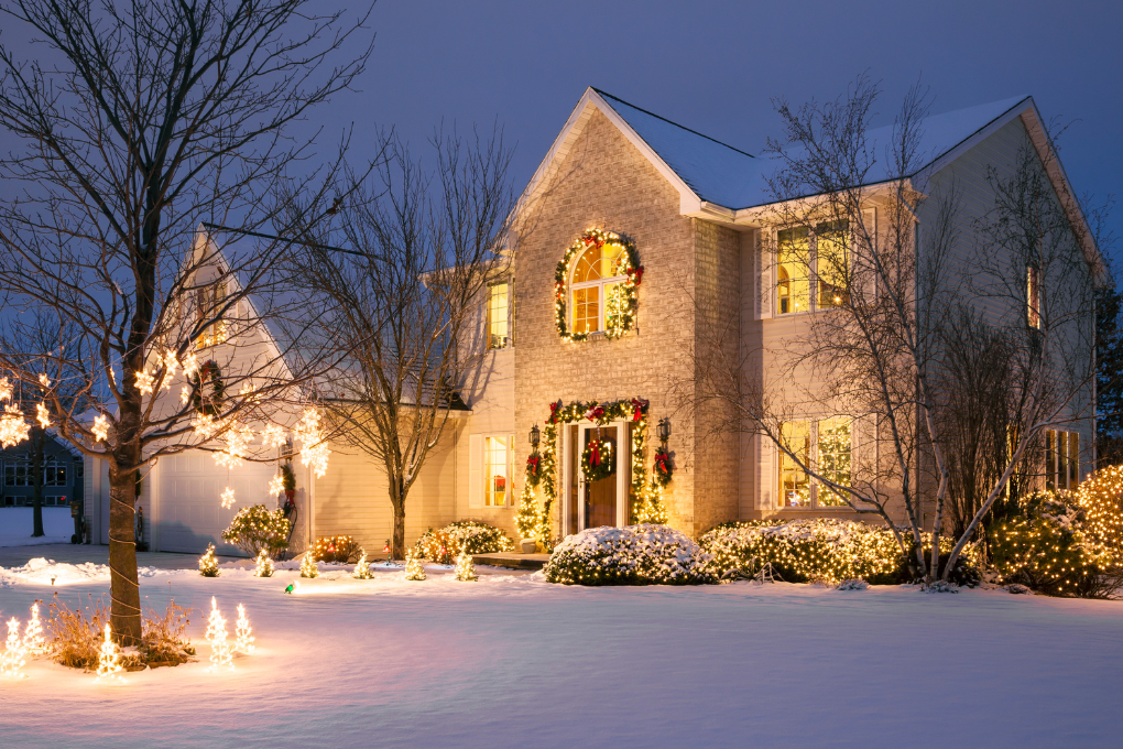 House during holiday time.