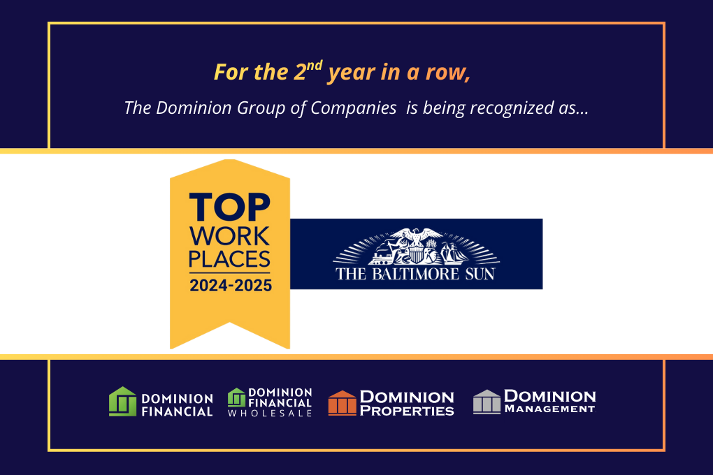 Dominion Group of companies wins 2025 Baltimore Sun Top Workplace Award.